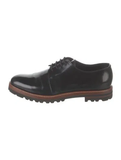 Pre-owned Max Mara Leather Derby Shoes In Black