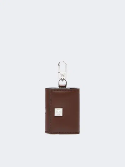 Max Mara Leather Earphone Pouch In Cocoa