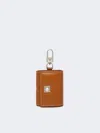 Max Mara Leather Earphone Pouch In Rust