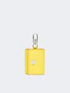 Max Mara Leather Earphone Pouch In Yellow