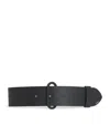 Max Mara Leather Elasticated Belt In Black