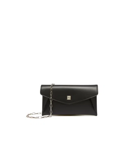 Max Mara Leather Envelope Wallet In Black