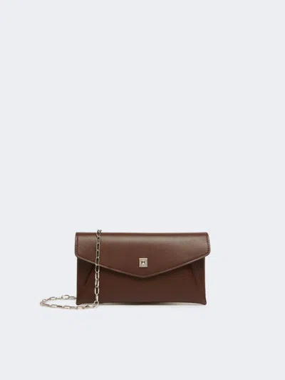 Max Mara Leather Envelope Wallet In Brown