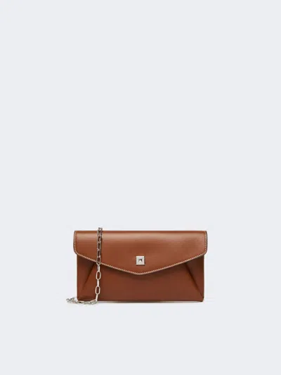 Max Mara Leather Envelope Wallet In Brown