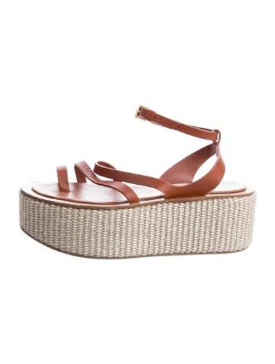 Pre-owned Max Mara Leather Espadrilles In Brown