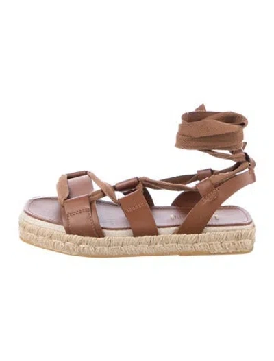 Pre-owned Max Mara Leather Espadrilles In Brown