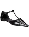 Max Mara Leather Flat In Black