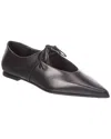 Max Mara Leather Flat In Black