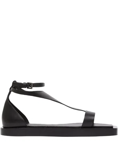 MAX MARA LEATHER FLAT SANDALS