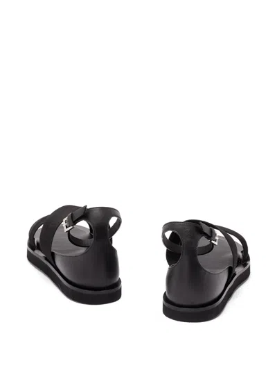 MAX MARA LEATHER FLAT SANDALS