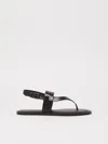 Max Mara Leather Flip-flops In Black