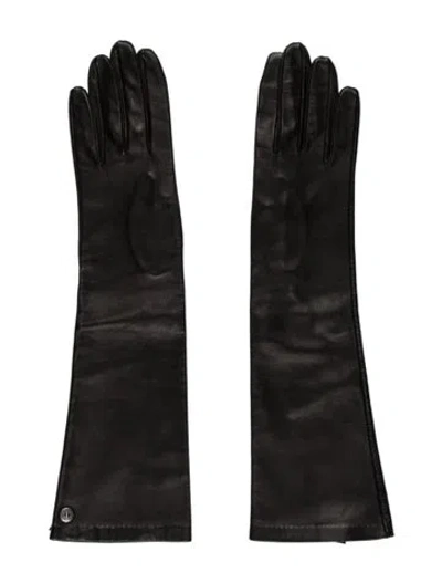 Pre-owned Max Mara Leather Gloves In Black