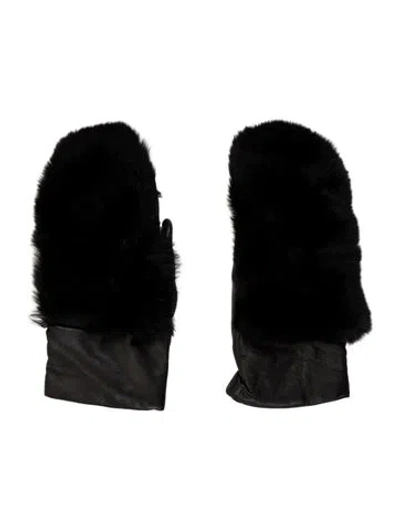 Pre-owned Max Mara Leather Gloves In Black