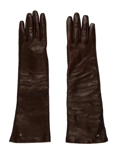 Pre-owned Max Mara Leather Gloves In Brown
