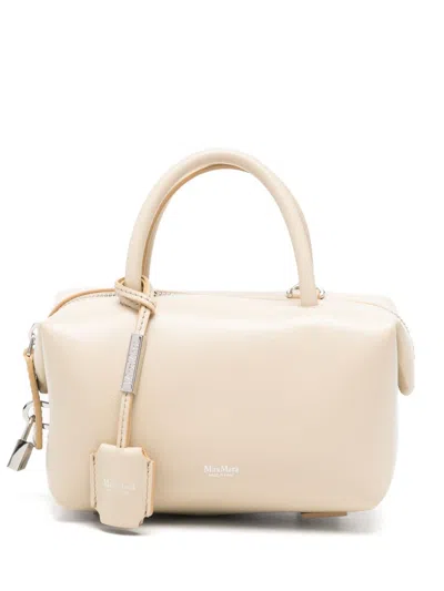Max Mara Leather Handbag In Beige