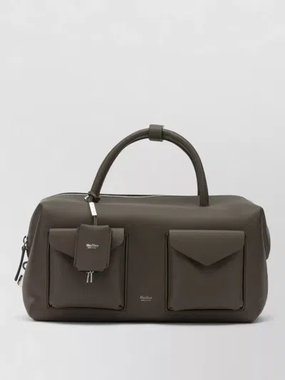 Max Mara Leather Handbag Detachable Strap Top Handle