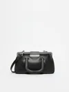 Max Mara Leather Handbag Small Clasps In Black