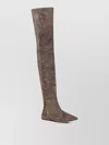 Max Mara Leather High Boots In Multi