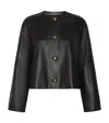 Max Mara Leather Jacket In Black
