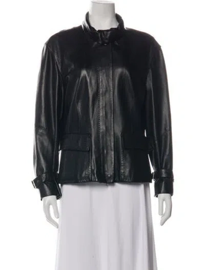 Pre-owned Max Mara Leather Jacket In Black
