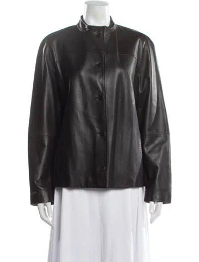 Pre-owned Max Mara Leather Jacket In Brown