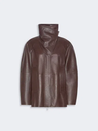 Max Mara Leather Jacket In Multi