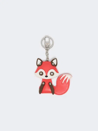 Max Mara Leather Keychain In Red