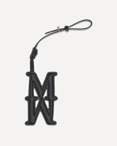 Max Mara Leather Keyring In Black