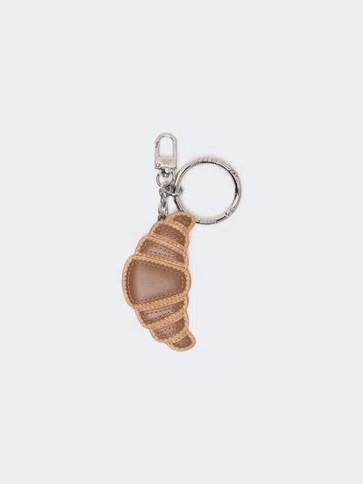 Max Mara Leather Keyring In Brown
