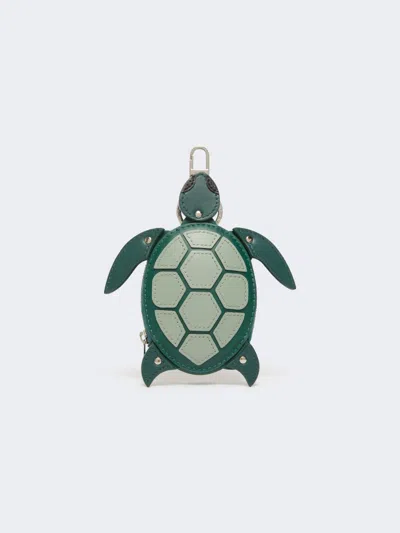 Max Mara Leather Keyring In Green