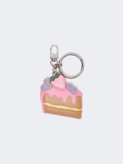 Max Mara Leather Keyring In Pink
