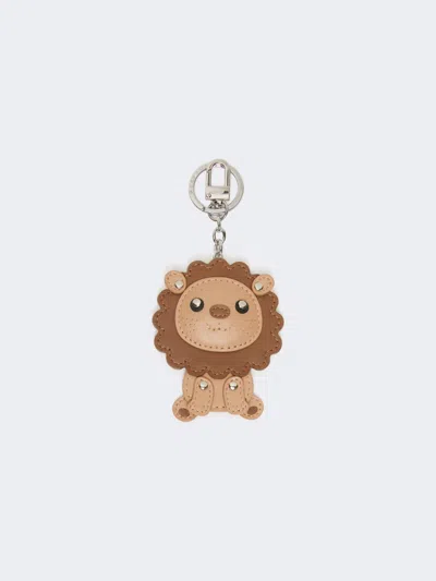 Max Mara Leather Keyring In Sand