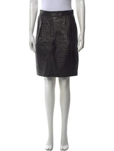 Pre-owned Max Mara Leather Knee-length Skirt In Black