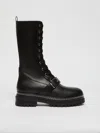 MAX MARA LEATHER LACE-UP COMBAT BOOTS