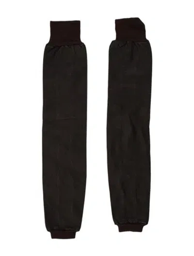 Pre-owned Max Mara Leather Leg Warmers W/tags In Brown
