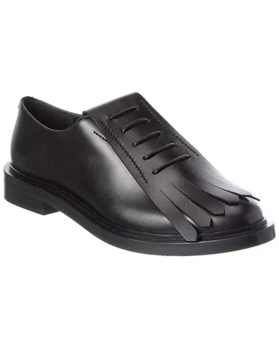 Max Mara Leather Loafer In Black