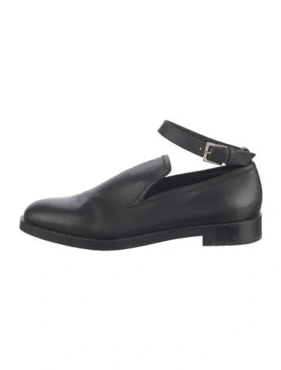 Pre-owned Max Mara Leather Loafer Sneakers In Black