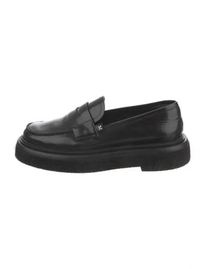 Pre-owned Max Mara Leather Loafers In Black