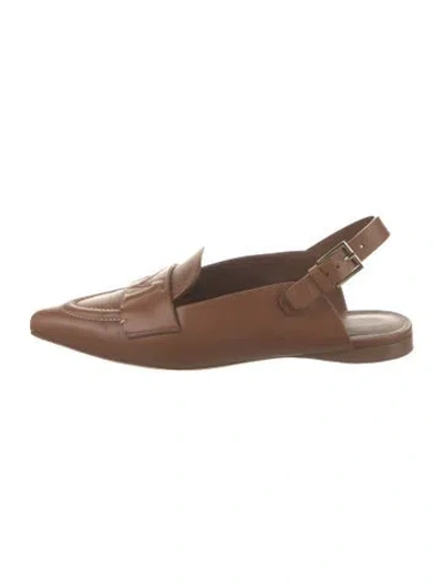 Pre-owned Max Mara Leather Loafers In Brown
