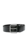Max Mara Leather Logo-buckle Belt In Black