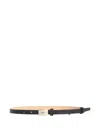 Max Mara Leather Logo-buckle Belt In Black