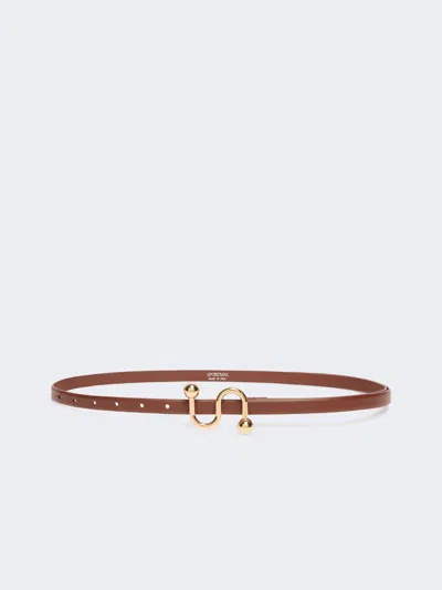 Max Mara Leather Low-waist Belt In Brown