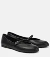Max Mara Nappa Leather Ballerinas In Black