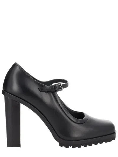 Max Mara Leather Mary Jane In Black