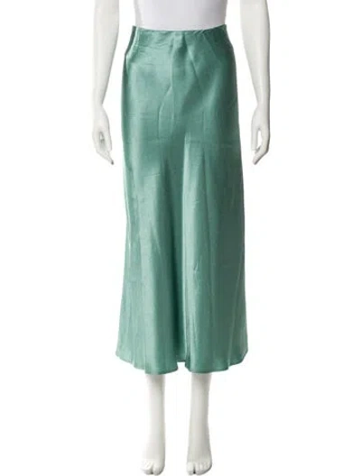 Pre-owned Max Mara Leather Midi Length Skirt In Green