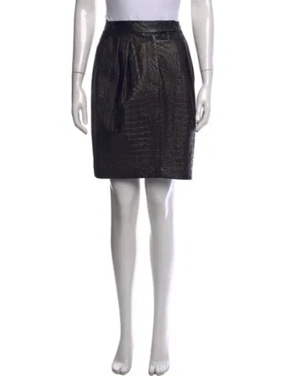 Pre-owned Max Mara Leather Mini Skirt In Black