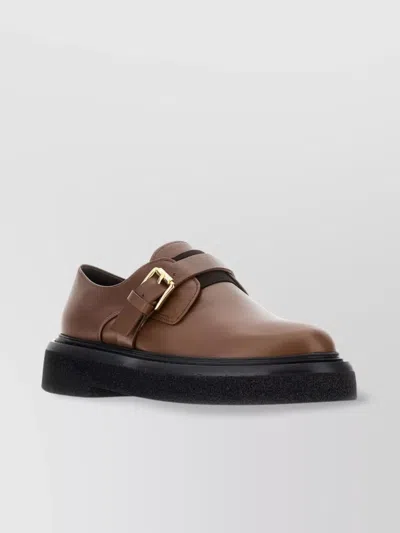Max Mara 20mm Urbanmonks Leather Lace-up Shoes In Brown