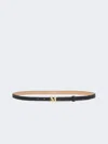 Max Mara Leather Monogram Belt In Black