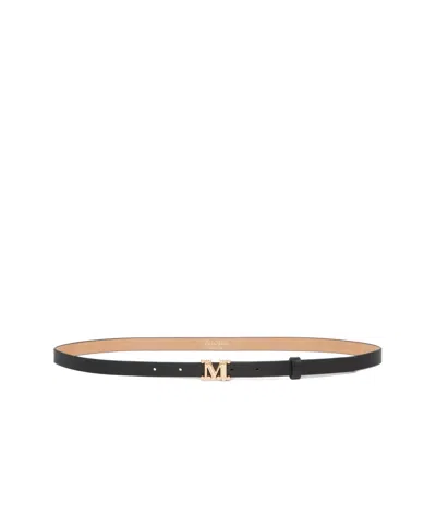 Max Mara Thin Leather Belt In Brown