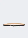 Max Mara Leather Monogram Belt In Black